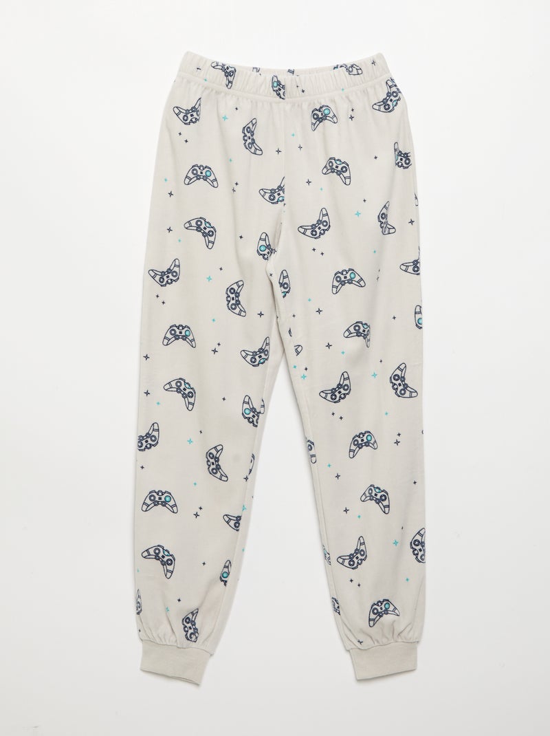 Pijama de polar de 2 peças - camisola + calças Cinza - Kiabi