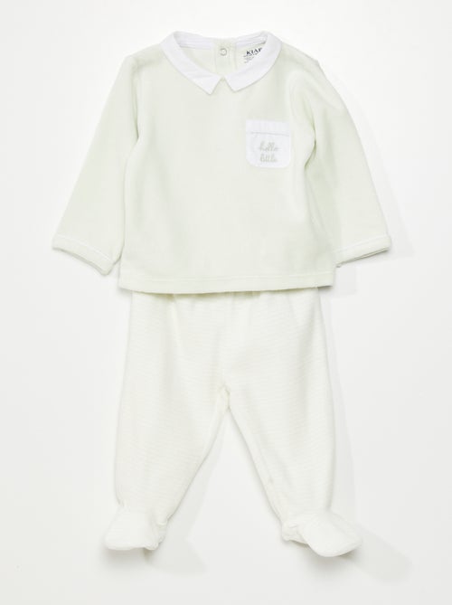 Pijama de veludo  - 2 peças - Kiabi