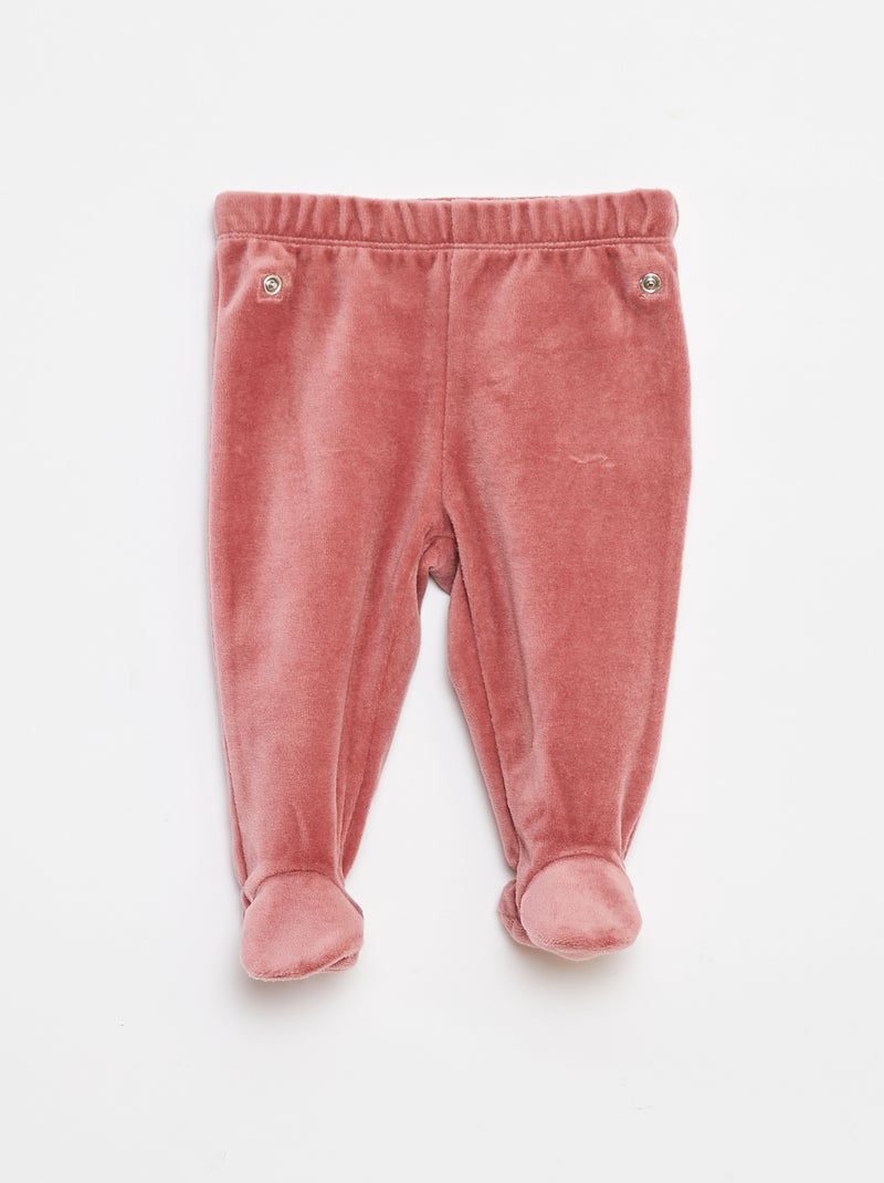 Pijama de veludo - 2 peças Branco - Kiabi