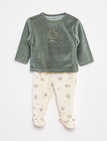 Pijama de veludo - 2 peças