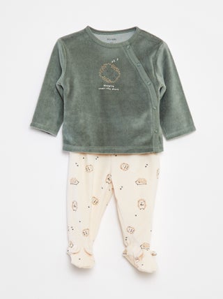 Pijama de veludo - 2 peças