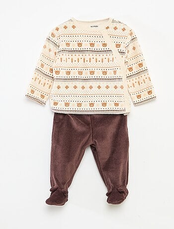 Pijama de veludo - 2 peças