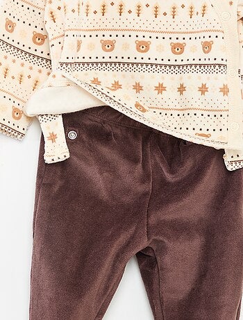 Pijama de veludo - 2 peças