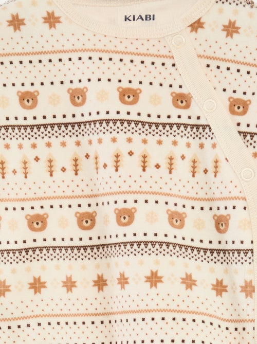 Pijama de veludo - 2 peças - Kiabi