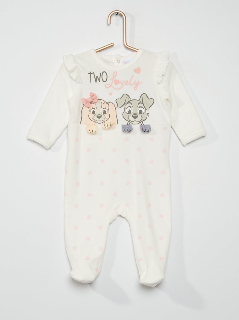Pijama de veludo 'A Dama e o Vagabundo' Branco - Kiabi