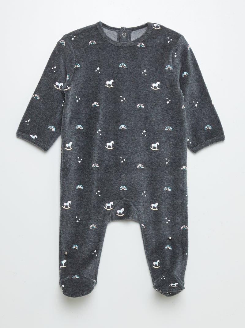 Pijama de veludo AZUL - Kiabi