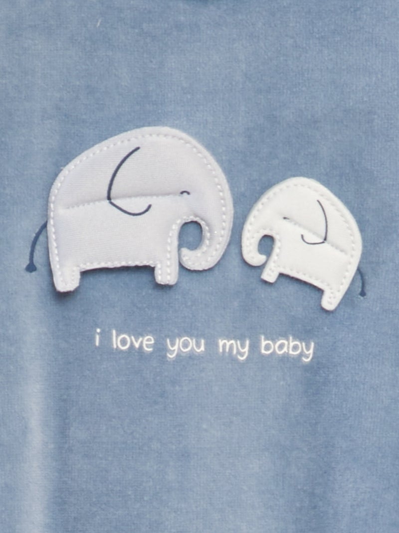 Pijama de veludo AZUL - Kiabi