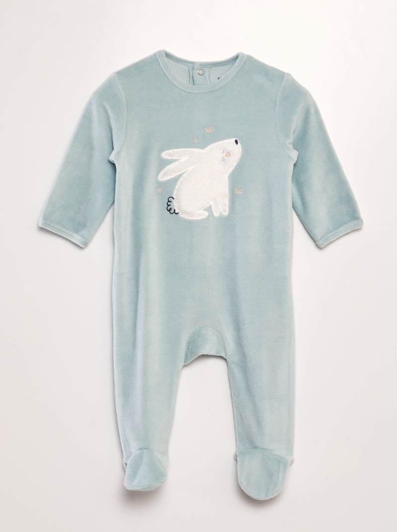 Pijama de veludo AZUL - Kiabi