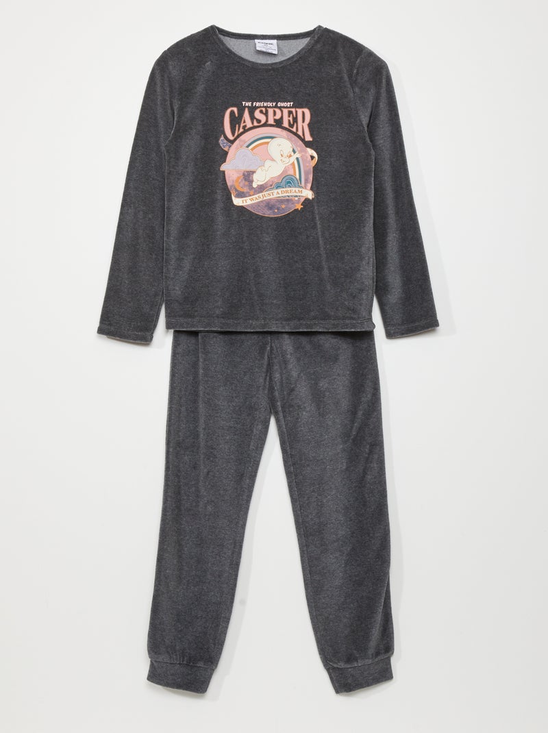 Pijama de veludo 'Casper' - 2 peças  - Halloween CINZA - Kiabi