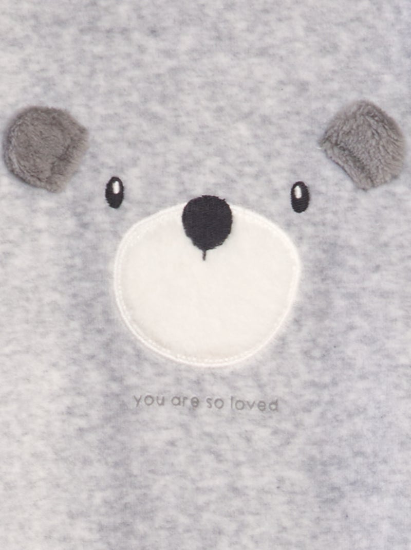 Pijama de veludo CINZA - Kiabi