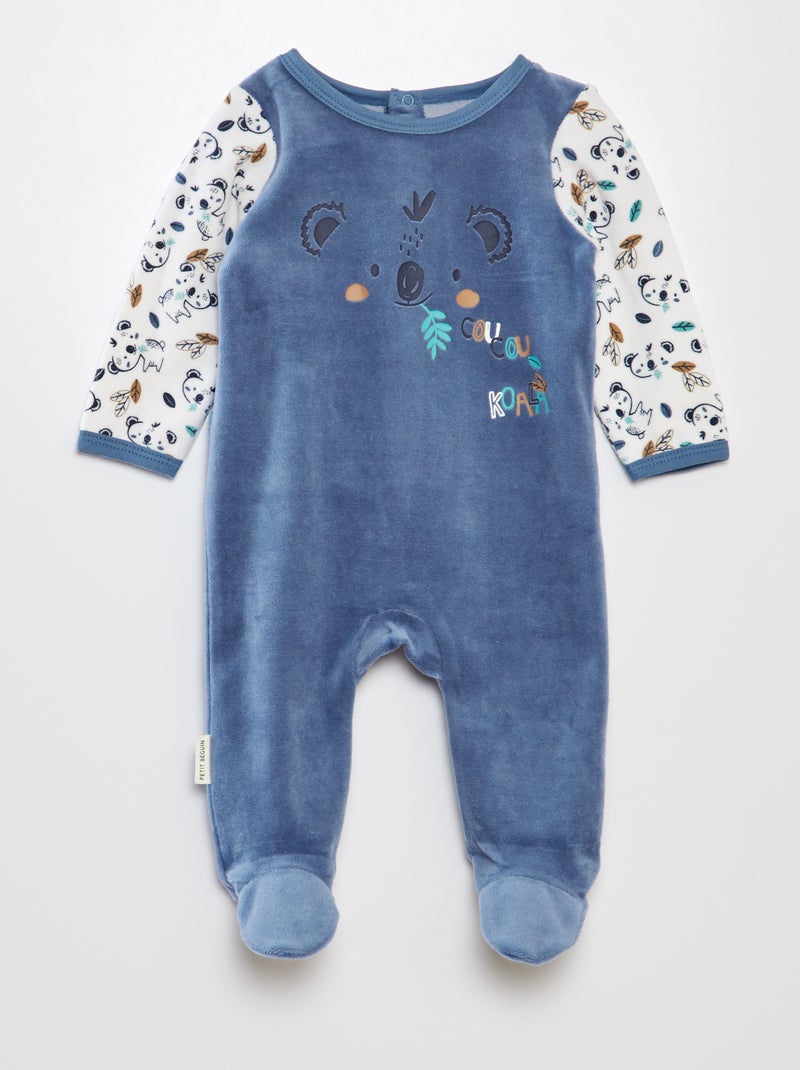 Pijama de veludo coala 'Petit Béguin' AZUL - Kiabi
