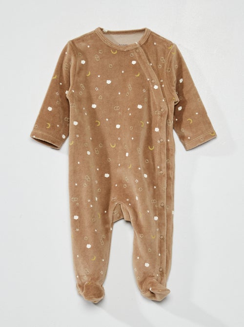 Pijama de veludo com estampado 'espaço' - Kiabi