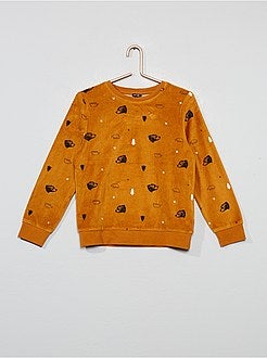 Pijama de veludo com estampado 'urso' - Kiabi