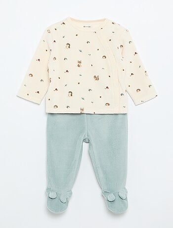 Pijama de veludo de 2 peças