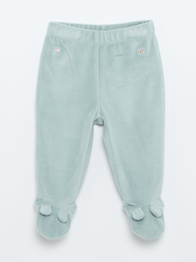 Pijama de veludo de 2 peças Azul - Kiabi