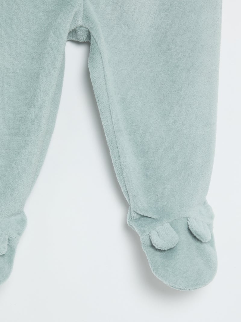 Pijama de veludo de 2 peças Azul - Kiabi