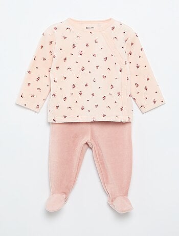 Pijama de veludo de 2 peças