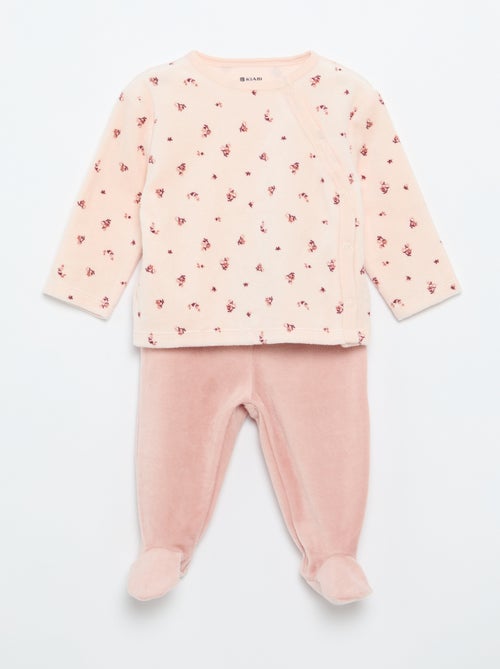 Pijama de veludo de 2 peças - Kiabi