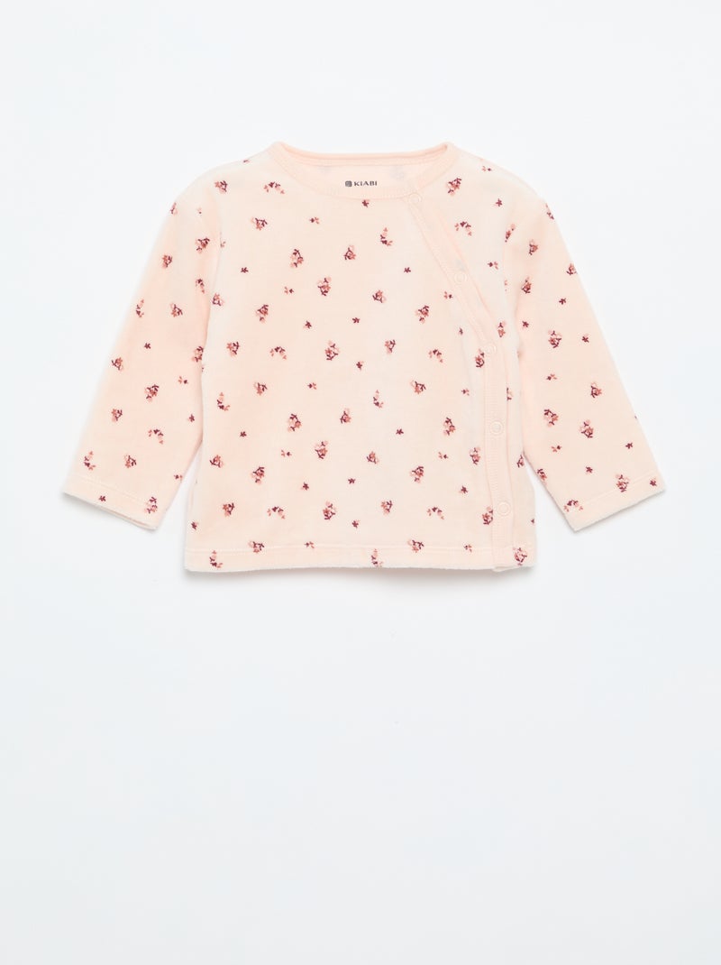 Pijama de veludo de 2 peças Rosa - Kiabi