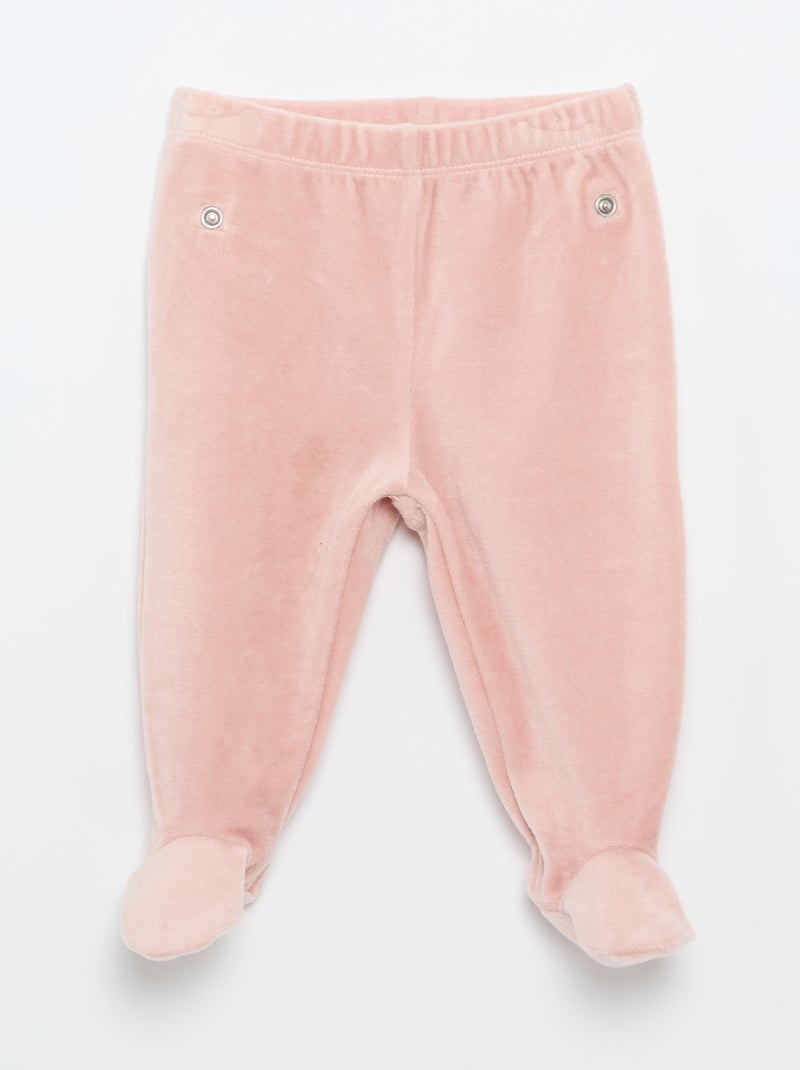 Pijama de veludo de 2 peças Rosa - Kiabi