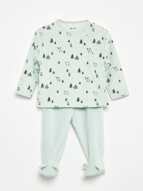 Pijama de veludo de 2 peças - Kiabi Pijama de veludo de 2 peças - Kiabi