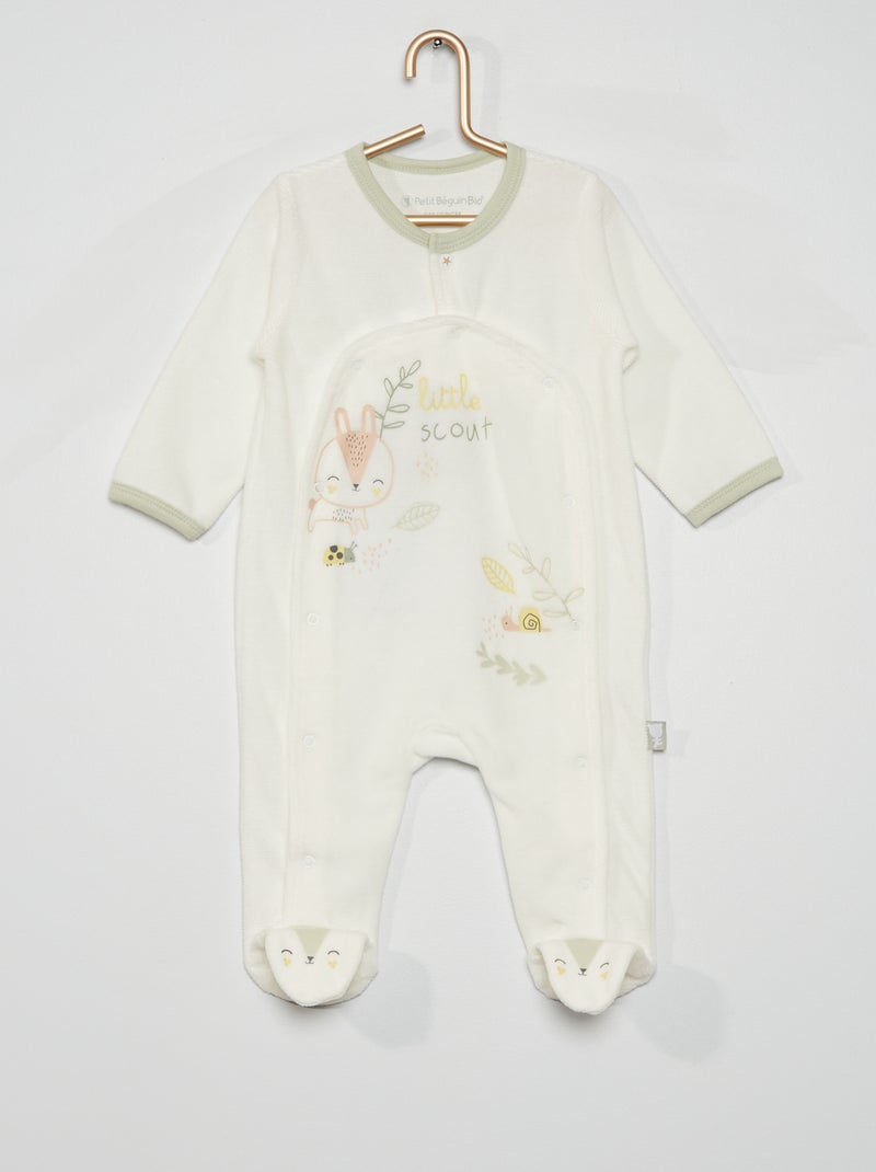 Pijama de veludo Ecru - Kiabi