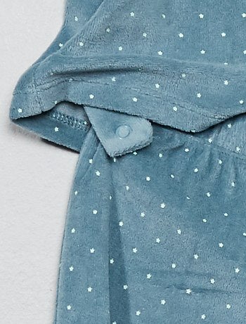 Pijama de veludo em algodão biológico - Kiabi