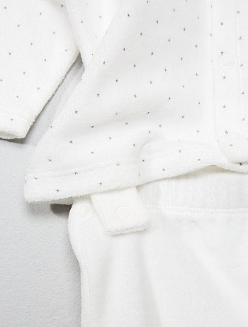 Pijama de veludo em algodão biológico - Kiabi