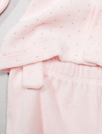 Pijama de veludo em algodão biológico - Kiabi