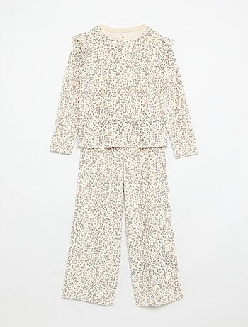 Pijama de veludo estampado 2 peças - Camisola + calças