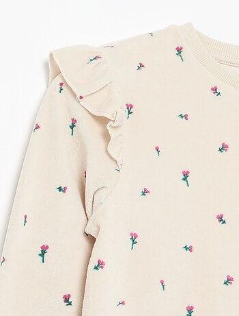 Pijama de veludo estampado 2 peças - Camisola + calças