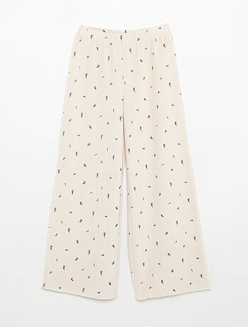 Pijama de veludo estampado 2 peças - Camisola + calças