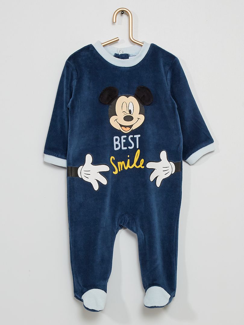Pijama de veludo 'Mickey' Azul - Kiabi