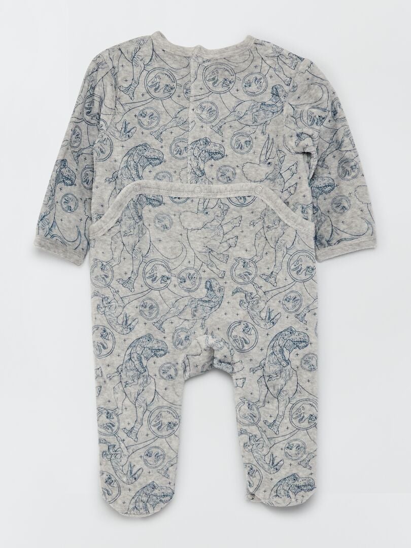 Pijama de veludo 'Mundo Jurássico' CINZA - Kiabi