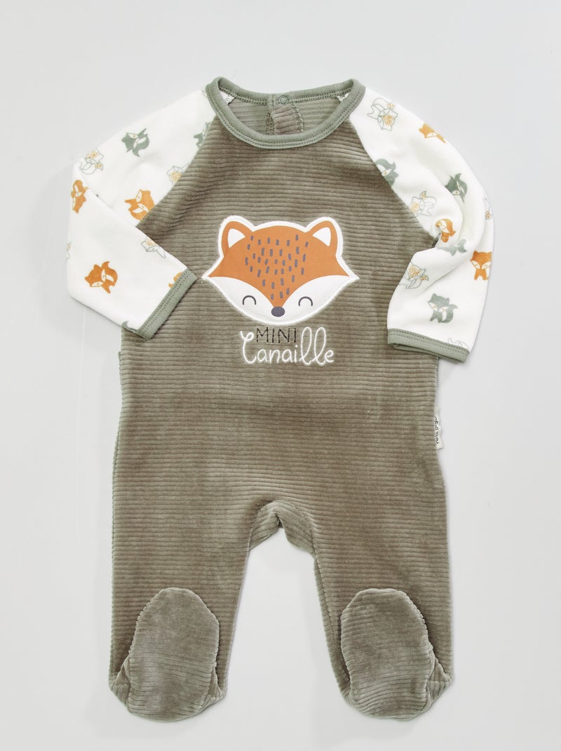 Pijama de veludo 'Petit Béguin' BEGE - Kiabi
