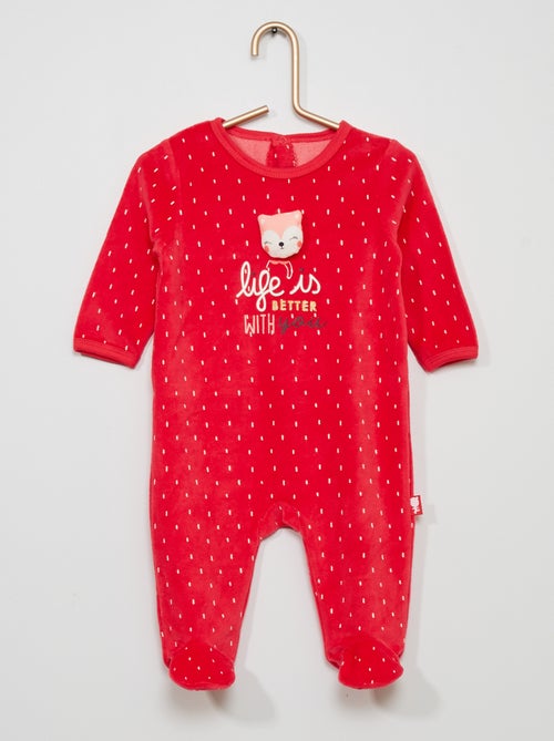 Pijama de veludo 'Petit Béguin' - Kiabi