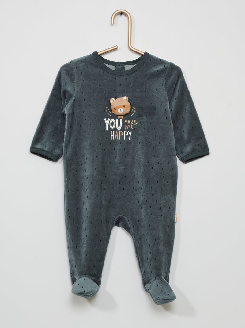 Pijama de veludo 'Petit Béguin' VERDE - Kiabi