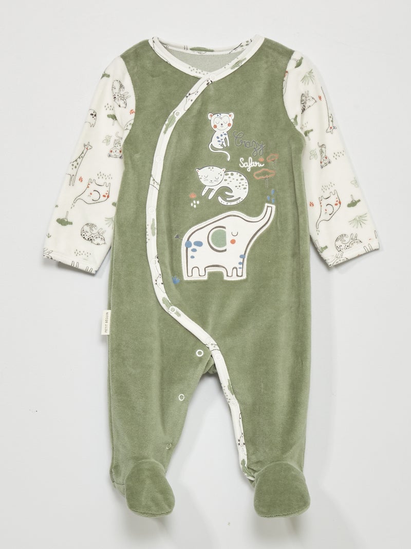 Pijama de veludo Verde - Kiabi