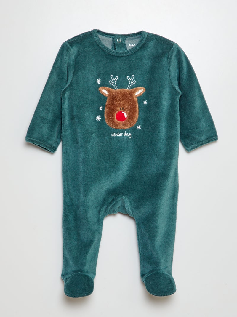 Pijama de veludo VERDE - Kiabi