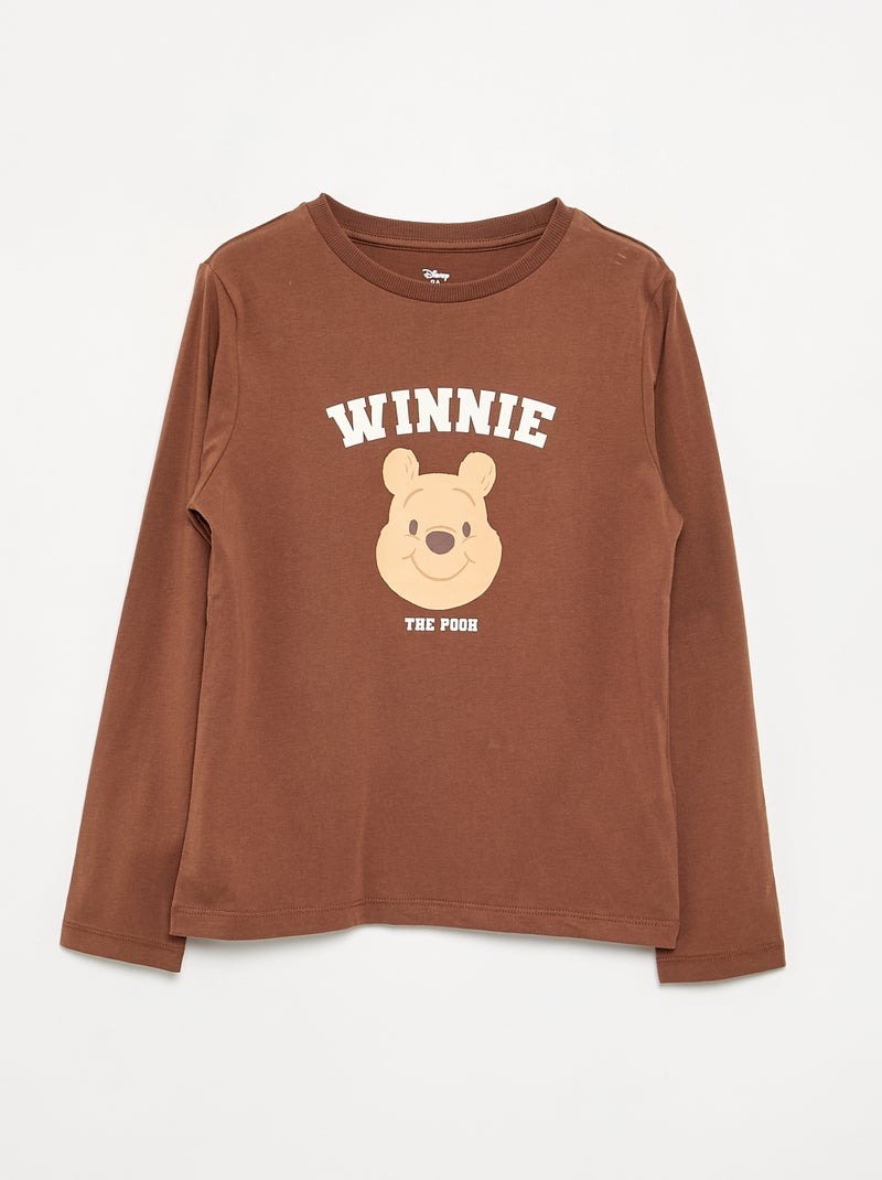 Pijama \'Disney\' 2 peças - T-shirt de manga comprida + calças Castanho - Kiabi
