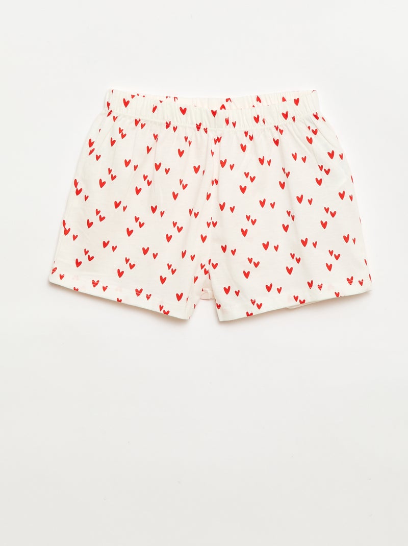 Pijama \'Disney\' 2 peças calções + T-shirt Branco - Kiabi