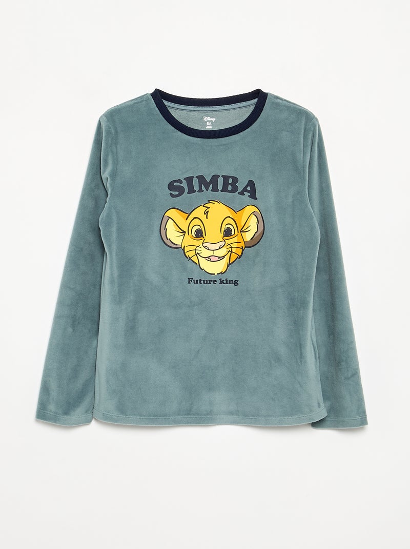 Pijama 'Disney' 2 peças em polar - Camisola + calças Azul - Kiabi