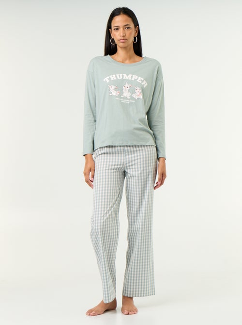 Pijama 'Disney' 'Bambi' de 2 peças - T-shirt de manga comprida + calças - Kiabi Pijama 'Disney' 'Bambi' de 2 peças - T-shirt de manga comprida + calças - Kiabi