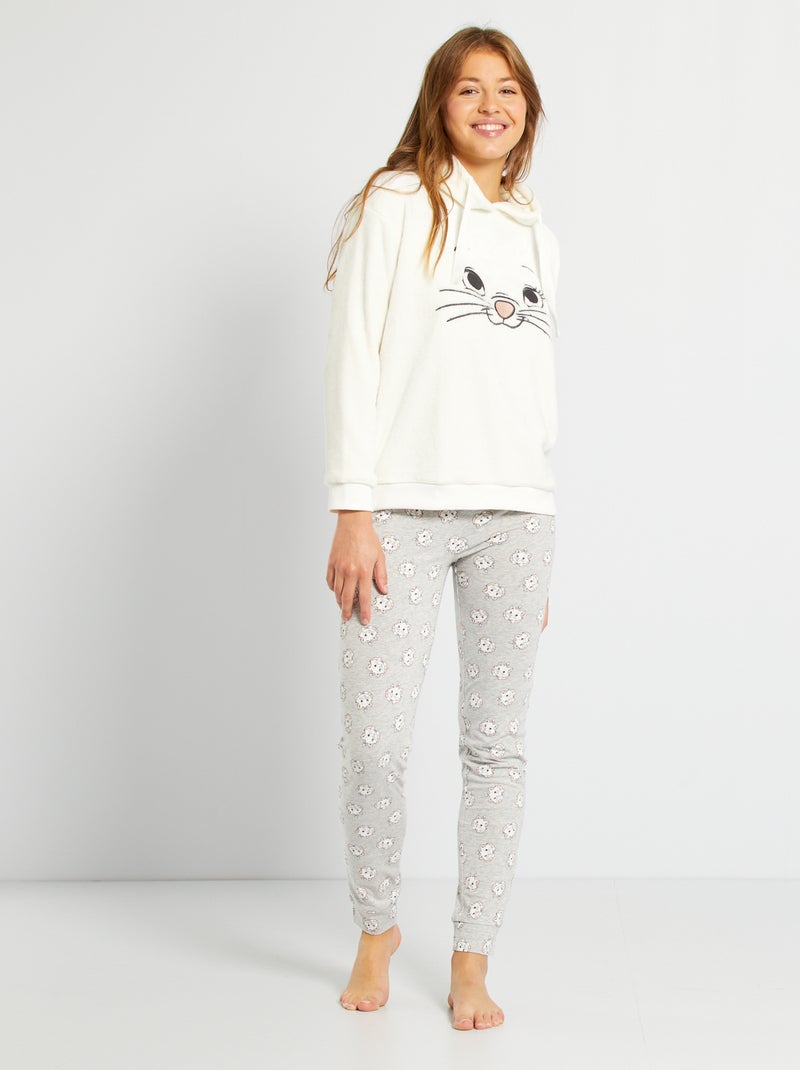 Pijama Disney de 2 peças 'Maria' polar e jersey BRANCO - Kiabi