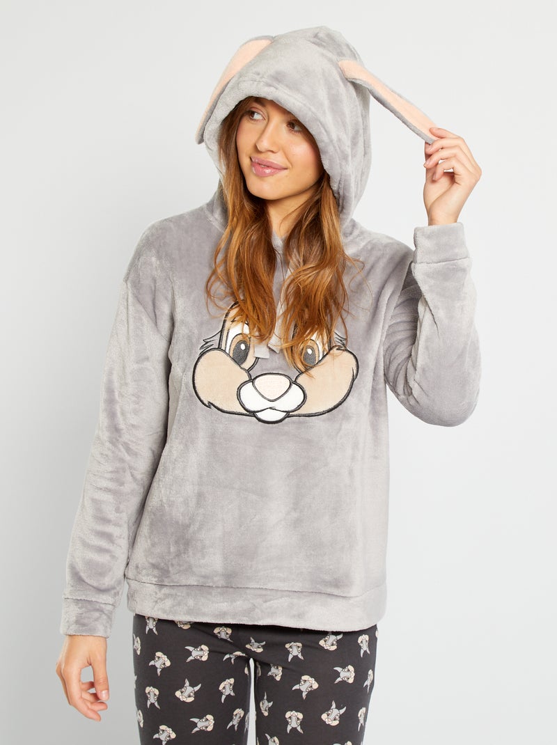 Pijama Disney de 2 peças 'Tambor' polar e jersey CINZA - Kiabi