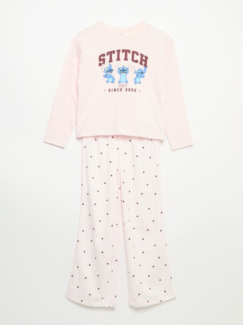 Pijama 'Disney' em jersey - 2 peças: T-shirt de manga comprida + calças - Kiabi