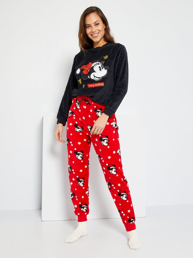 Pijama 'Disney' polar  - 2 peças Preto/ Vermelho - Kiabi