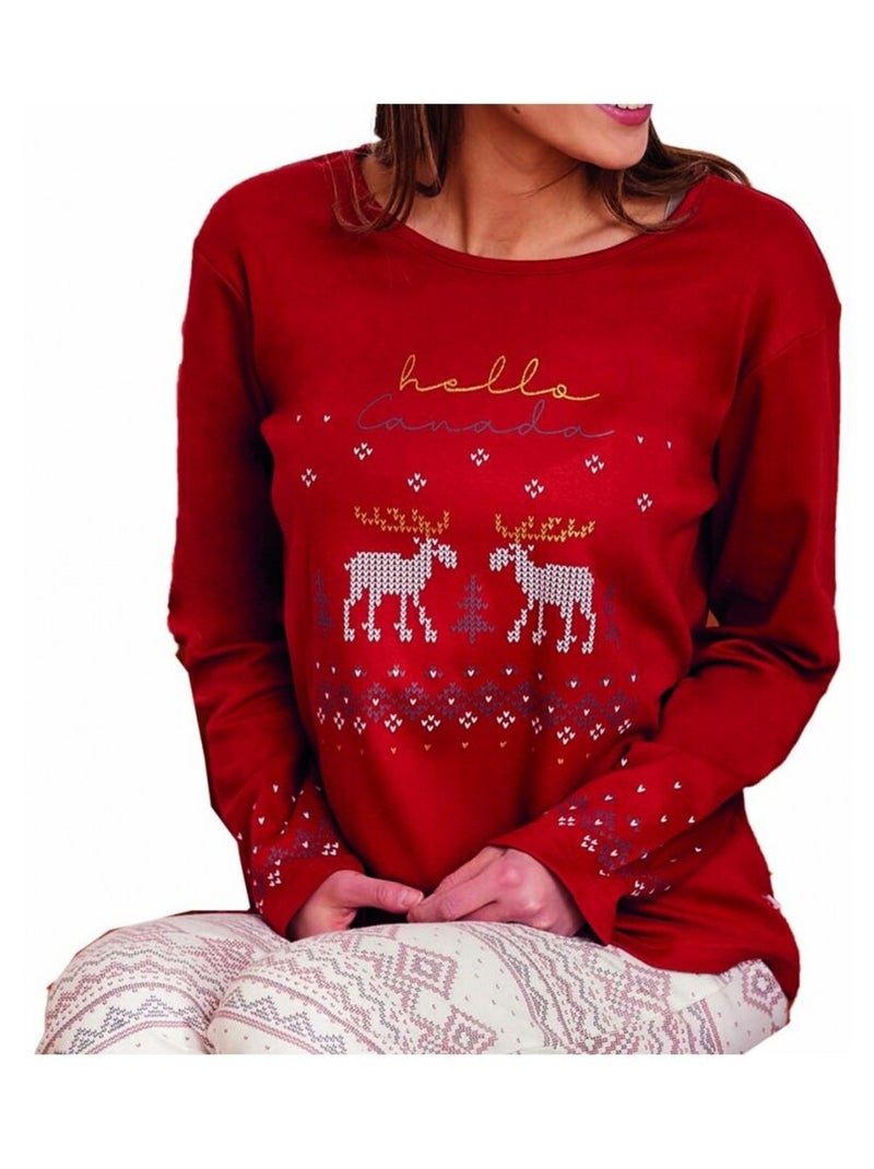 Pijama DODO HOMEWEAR - Pack de 2 Vermelho caxemira - Kiabi