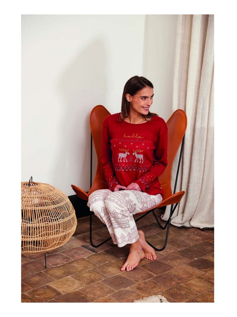 Pijama DODO HOMEWEAR - Pack de 2 Vermelho caxemira - Kiabi