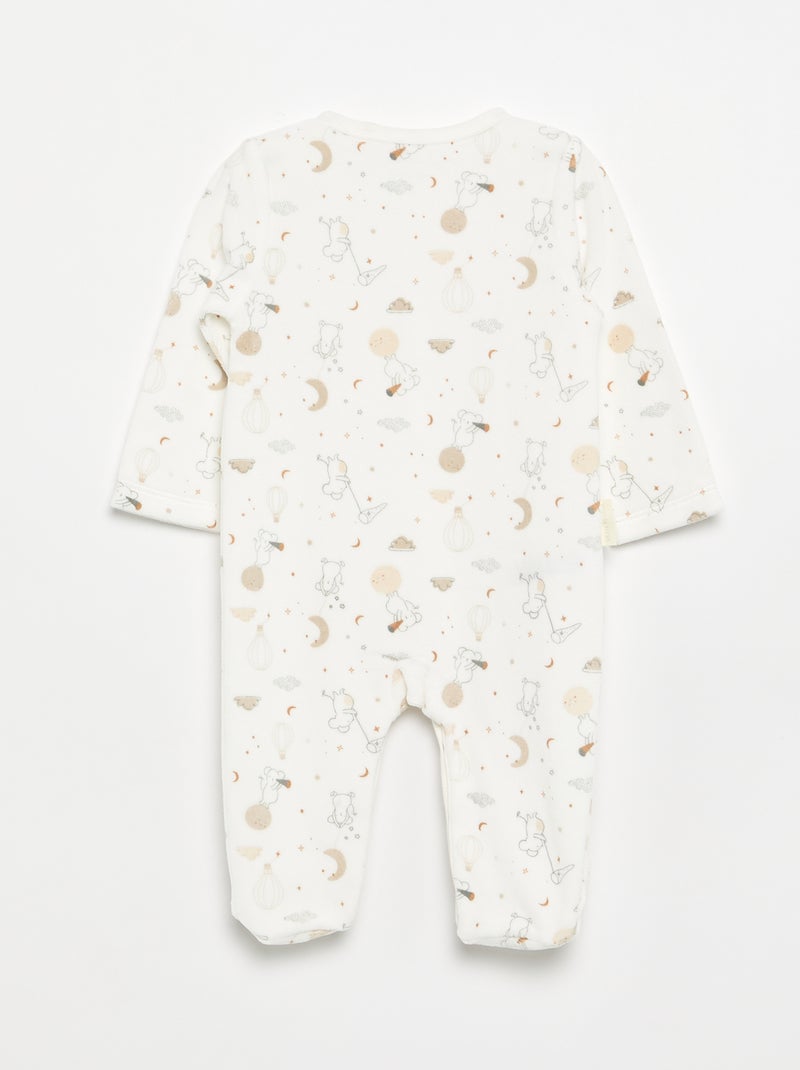 Pijama dors-bem \'Petit Béguin\' de veludo Bege - Kiabi